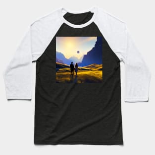 Valentine Wall Art -  Sunrise,Moonset - Unique Valentine Fantasy Planet Landsape - Photo print, canvas, artboard print Baseball T-Shirt